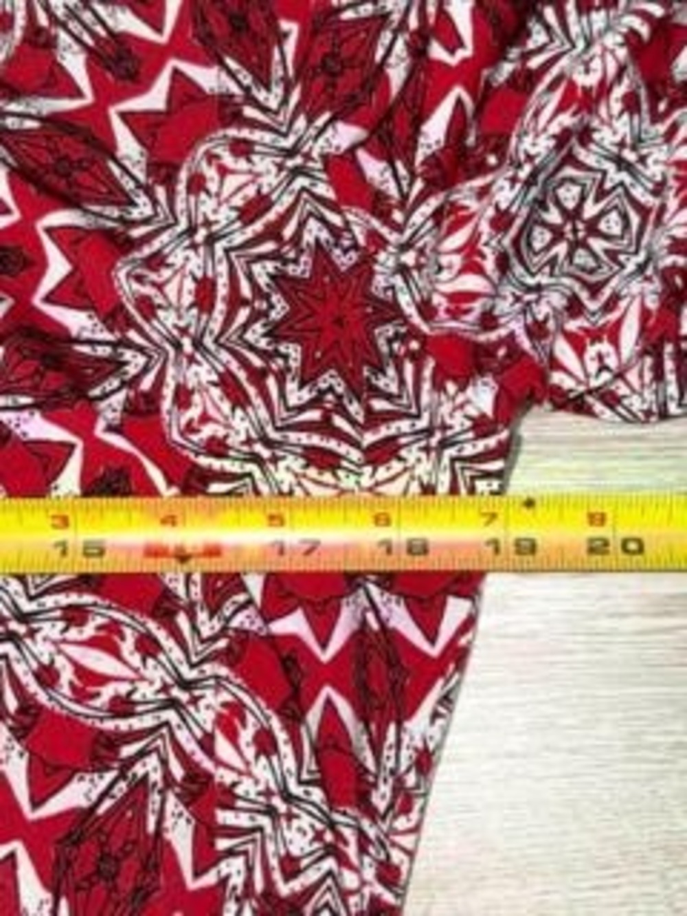 Alfani Red White Women's Red Patterned Blouse L - Picture 5 of 7